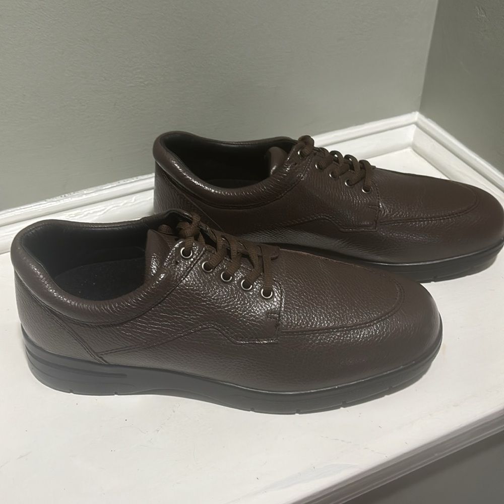 NWOT DREW Men’s Dk Brown Walker II Oxford Senior Orthopedic Shoes-size 13M